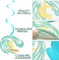 20PCS Boho Surfing Hanging Swirls – Retro Hippie Surf Party Decorations, Surf Themed Birthday & Baby Shower Ceiling Swirls, Groovy Summer Party Supplies